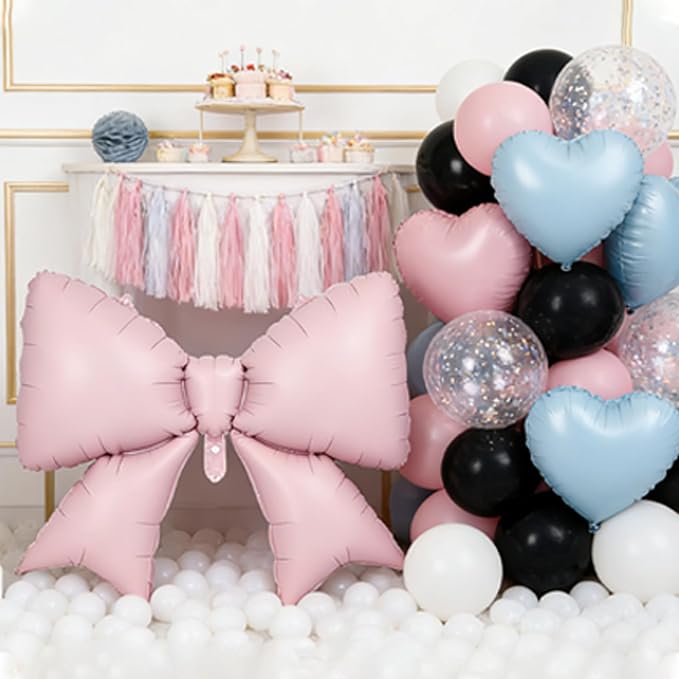 Pink Blue Bow Balloon Set​ - Image 6