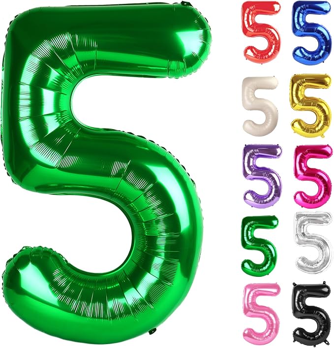 Green Number 5 Balloon 40 Inch by IWERP