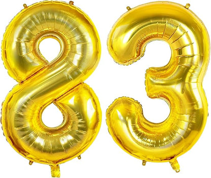 Number 83 Balloons for 83rd Birthday Party Decorations, 0-100 Large No.83 by Joycard