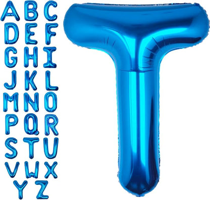 40 Inch Blue Letter T Balloon Big Foil Helium Letter Balloons A-Z | Giant Large by SULALABOO