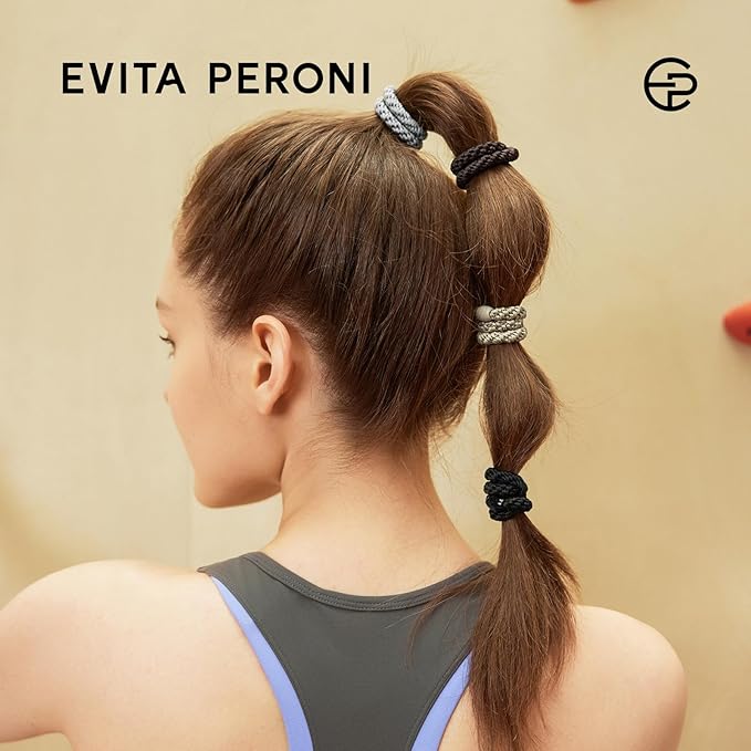 EVITA PERONI 12 Pcs Hair Ties, High Elastic Ponytail Holders, Hair Ties No Damage for Thick Curly Hair Women Men (Sunset Glow)
