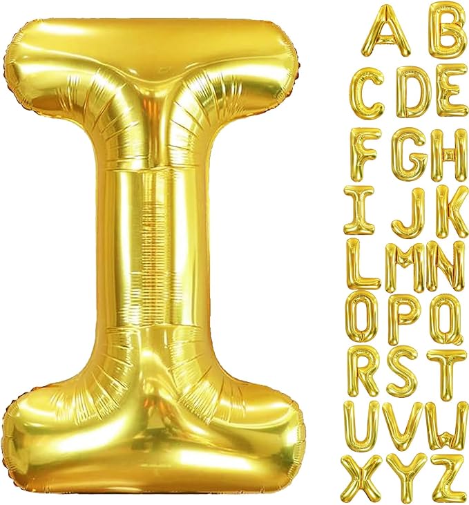 40 Inch Letter Foil Balloons Gold by Aeniaza