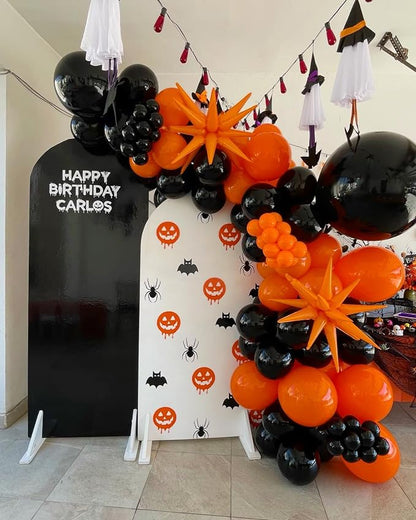 Black and Orange Balloons 60Pcs 12inch | Black Orange Confetti Latex Balloons - Image 5