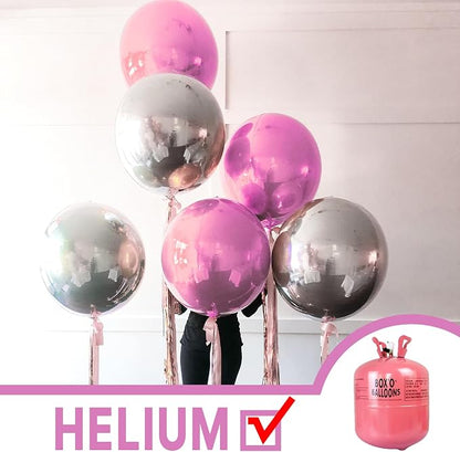PartyWoo Pearl Pink Large Round Giant 4D Jumbo Foil Balloons 6pcs 22 Inch | 22 - Image 3