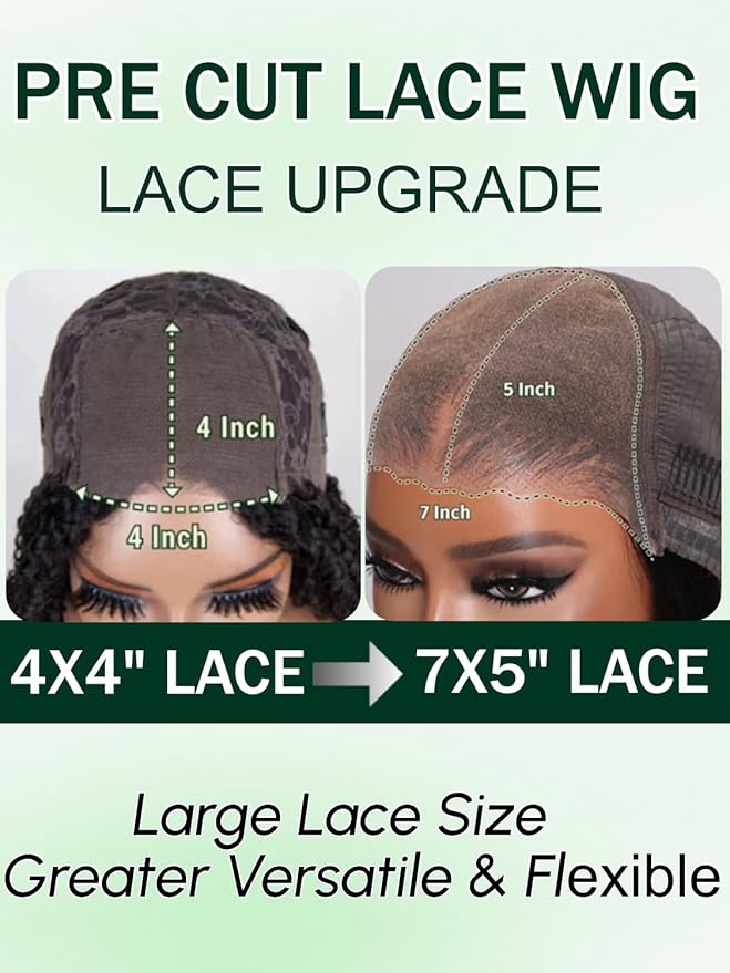 KLAIYI Body Wave Bye Bye Knots Glueless Wig 7x5 Pre Cut Lace Front Wigs Human Hair Wear and Go Wigs for Beginners Pre Bleached Pre Plucked Pre Everything 3S Easy to Ready to Wear Loose Wave Wig 16Inch