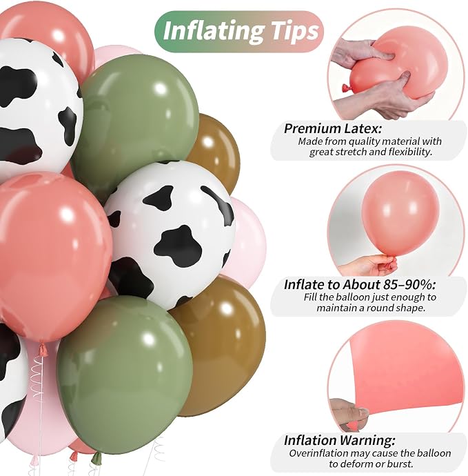 Cowgirl Balloon Dusty Blush Pink Sage Green Brown Tan Coffee Beige Sand White - Image 6