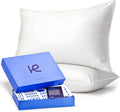 Kickoff Viscose Bamboo Pillowcase, Standard, Set of 2, 100% Organic Hidden Zippered Viscose Bamboo Pillow Case Standard Size, Cooling Pillow Cover for Hot Sleepers (20"x26", Snow White)