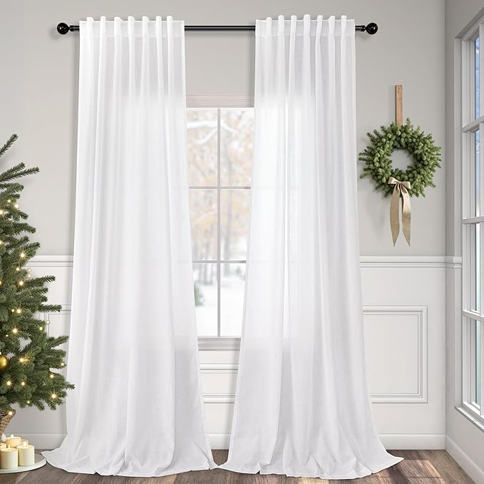 Pitalk 60 Inch Wide Curtains for Living Room 2 Panels Back Tab Pocket Drape by Pitalk