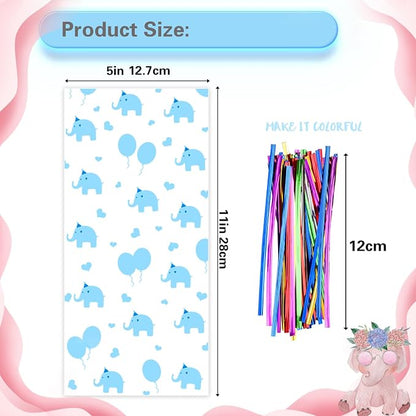 100 Pcs 5"X11" Gift Wrap Cello Cellophane Treat Bags Clear Candy Cookie Plastic - Image 2