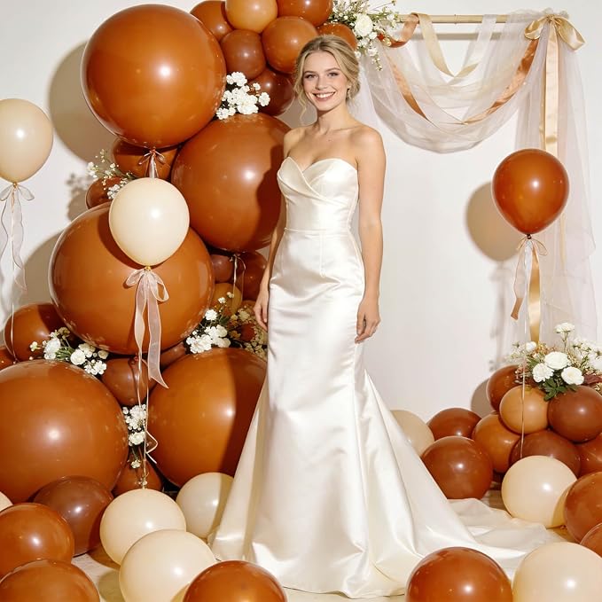 32Pcs Brown Big Balloons 18 Inch, Round Large Brown Latex Party Balloons - Image 5