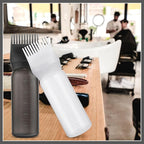 Pimoys 2 Pack Root Comb Applicator Bottle 6 Ounce Oil Applicator for Hair Dye, Hair Oiling Applicator Hair Coloring Bottle with Graduated Scale, Black and White