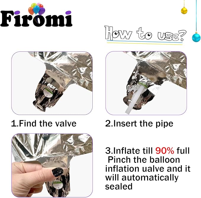 FIROMI 16 Number Balloons Silver Big Foil Mylar 61 Balloon Numbers 40-inch | - Image 6