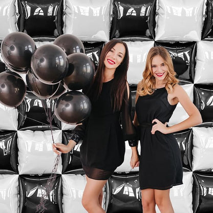 HILAVO Black and White Square Foil Balloon Wall - Image 5