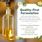 HobaCare Unrefined Jojoba Oil for Skin Care, Hair, Beard Conditioning, Scalp Massage - 100% Pure Carrier Oil for Perfume or Soap Making - Natural, Vegan, Hexane Free, Long Shelf Life (32 oz)