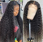 Deep Wave 13X6 HD Lace Front Wigs Human Hair Pre Plucked Brazilian Virgin Deep Curly Wigs with Baby Hair for Black Women Natural Black Color 200% Density 26 Inch