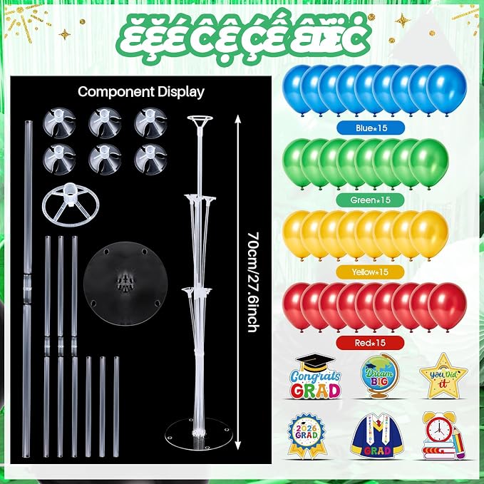 6 Sets 2026 Graduation Balloon Stand Kit - Image 3