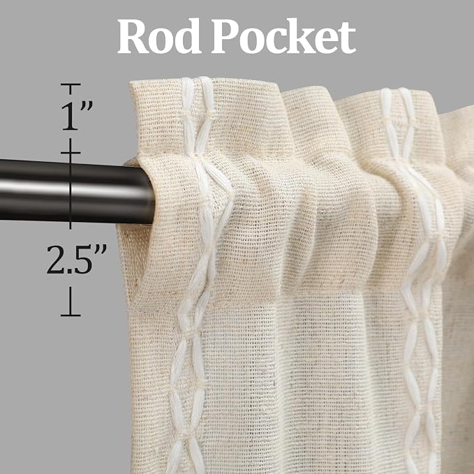 Boho Kitchen Cafe Curtains 25x24 Inch, 2 Panels - Image 3