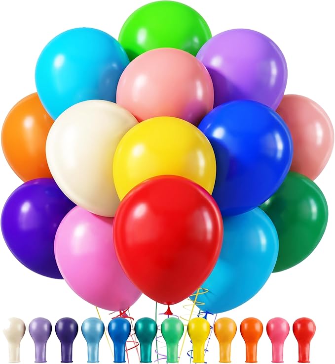RUBFAC Rainbow Balloons, 12 Inches by RUBFAC