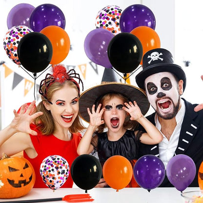 60Pcs Black Orange Purple Balloons, 12 Inch Balloon Purple Black Orange Party - Image 5