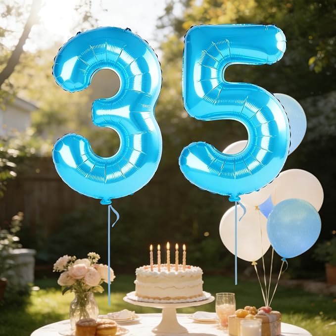 40 Inch Number 35 Balloons for 35th Birthday Party Decorations, 0-100 Jewelry - Image 3