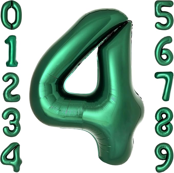 Dark Green Number 4 Balloons Large Emerald Green Number Balloons 40 Inch Jungle by cocodino