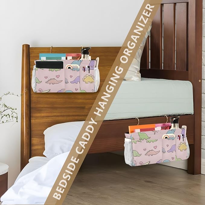 Bedside Caddy Metal Frame Hanging Organizer Bunk Bed Dorm Accessories Hook And - Image 7