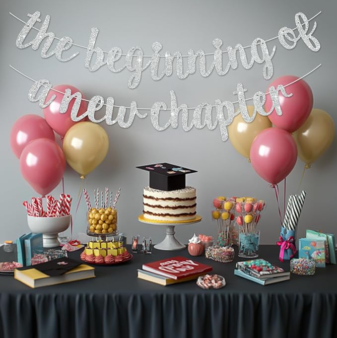 BEISHIDA Silver Pre-Strung Glitter The Beginning of A New Chapter Banner | - Image 6