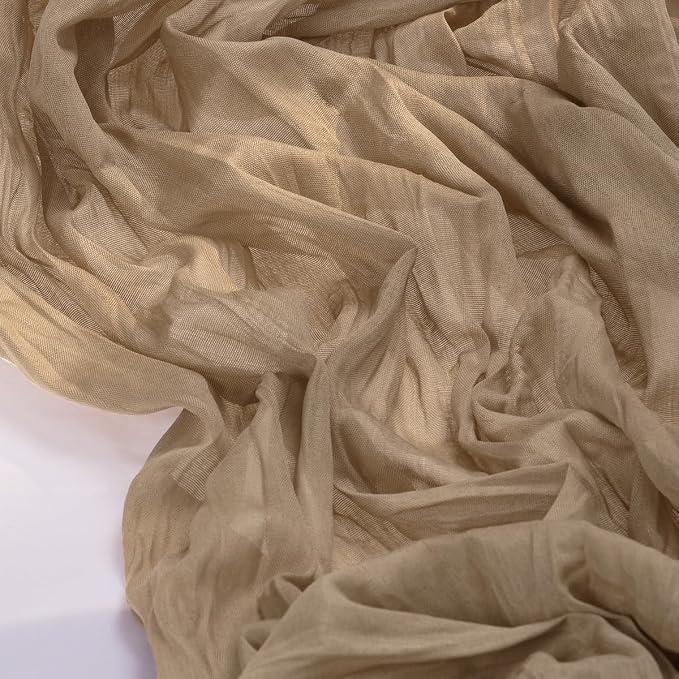 Cheesecloth Table Runner Summer Boho Wedding Birthday Party Home Decor | Nude - Image 2