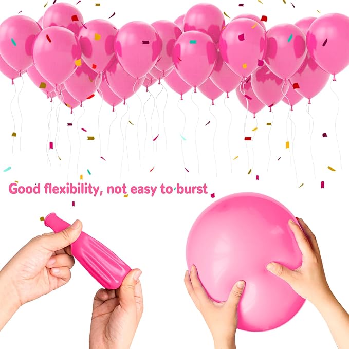 Pink Balloons 100 pcs 12 Inch Matte Pink Balloon - Image 4