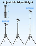 Hair Dryer Stand Hands Free, 20-63 Inch Adjustable Hair Dryer Holder with Tripod & Universal Clip, Blow Dryer Stand for Bathroom Salon Home, Perfect for Long Hair & Stylists