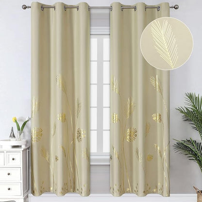 Blackout Curtains Palm Tree Leaf Curtains Energy Saving Curtains Room Darkening by ESTELARTEXTILER
