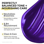 Bye Bye Yellow Purple Shampoo, Neutralizes Brass & Yellow Tones, Sulfate Free, For Color Treated, Blonde, Bleached, Highlighted Brown or Silver Hair, 11. 83 Fl Oz