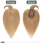 SEGO Hair Toppers for Women Real Human Hair with Thinning Hair, Toppers Hair Pieces Clip in Toppers Straight Hair Pieces with Front Bangs 150% Density Silk Base -6 Inch #27 Dark Blonde