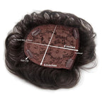H&Bwig toupee for men,Men Short Toppers Hairpiece with toupee tape,Clips in Hair Extensions for Covering White Loss Hair, Glueless (Dark Brown)