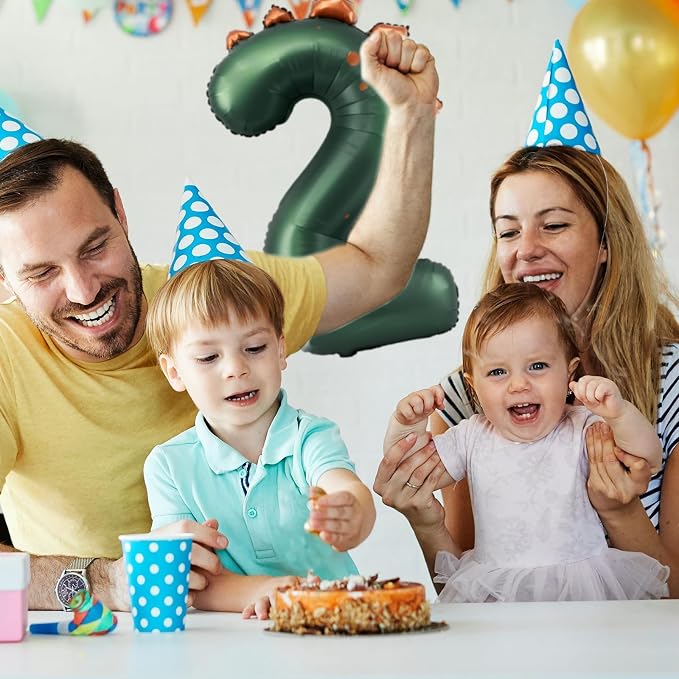 Dinosaur Number 2 Balloon, 30 Inch Birthday Party Decorations - Image 6