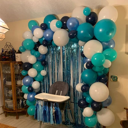 Blue White Balloons, Turquoise Blue White Aqua Balloon - Image 6