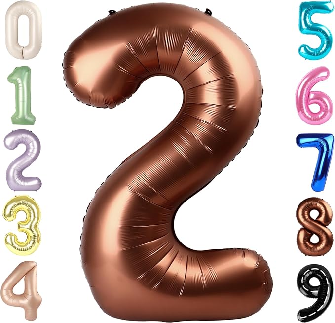 Number Balloons 40 Inch Coffee 2 Balloon by Mluchee