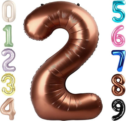 Number Balloons 40 Inch Coffee 2 Balloon by Mluchee