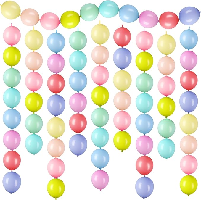 100 Pcs Link Balloon Quick Linking Latex Connected Balloons Linkable by Meanplan