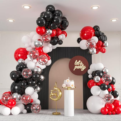 136pcs Red and Black Balloons Arch kit, 18 12 10 5 Inch Balloons | Red and by ZizasAry