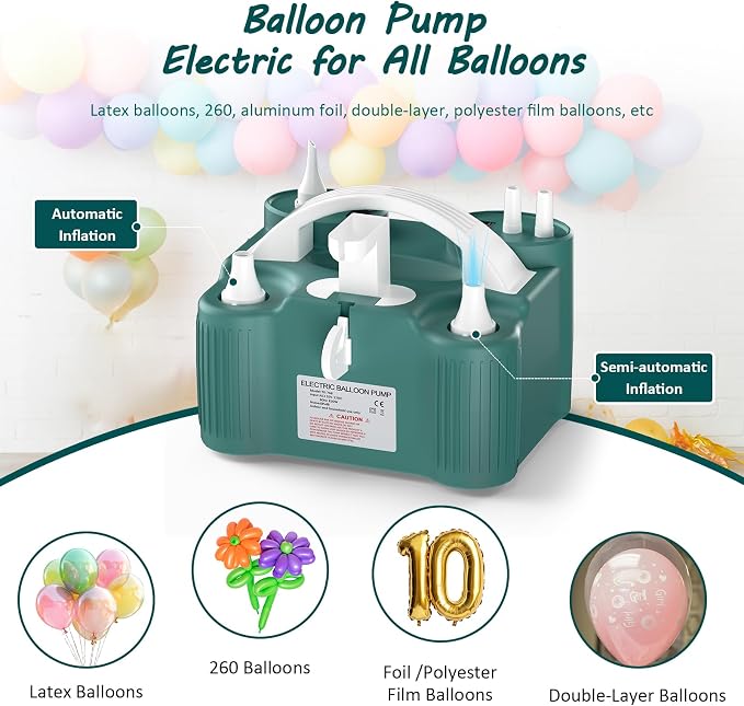 4-in-1 Balloon Pump Electric Balloon Pump Inflador De Globos Electrica Sports - Image 2