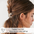 MAORULU Hair Clips for Women Girls Kids, 1.5 Inch Mini Hair Jaw Clips, Tiny Hair Claw Clips for Thin/Medium Thick Hair, Octopus Clip with Gift Box (Black & Clear, 10 Pack)