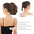 Ponytail Extension, Clip on Ponytails for Women, 9" Claw Clip in Short Curly Wavy Pony Hair Extension for Women - Brown