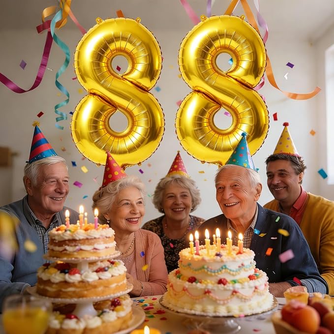40 Inch Number 88 Balloons for 88th Birthday Party Decorations, 0-100 Gold - Image 2