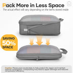 Veken 9/11 Set Compression Packing Cubes for Travel Essentials,Compressible Expandable Large Luggage Suitcase Organizer Bags for Clothing,Durable Space Saver Storage Bags with Toiletry Bags(Gray)