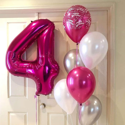 Hot Pink 45 Number Balloons, 40 Inch Giant Number 45 Balloons Foil Mylar Helium - Image 3