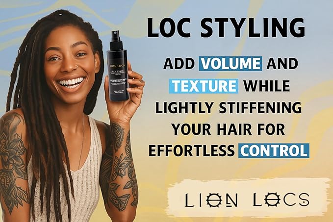 Lion Locs Starter Twist and Lock Spray for New Dreadlocks | Texturizes & Great for Styling - Vegan Sea Salt Mist with Essential Oils & Aloe (4oz)