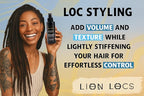 Lion Locs Starter Twist and Lock Spray for New Dreadlocks | Texturizes & Great for Styling - Vegan Sea Salt Mist with Essential Oils & Aloe (4oz)