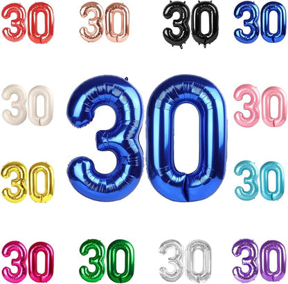 Navy Blue Number 30 Balloon 40 Inch by IWERP