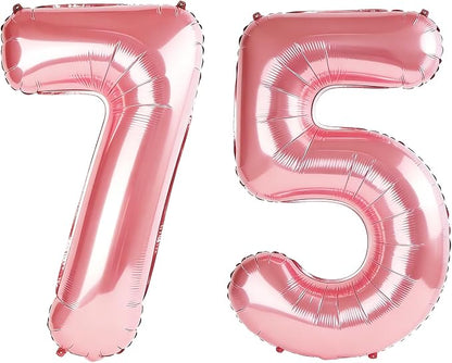 40 Inch Number 75 Balloons for 75th Birthday Party Decorations, 0-100 Jewelry by FOBELEC